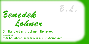 benedek lohner business card